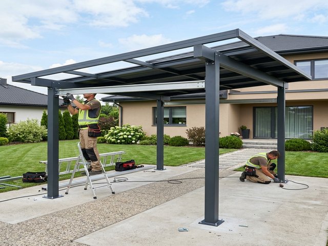 Montage eines Aluminium-Carports in Kirchhain